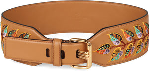 Leather belt with logo-1